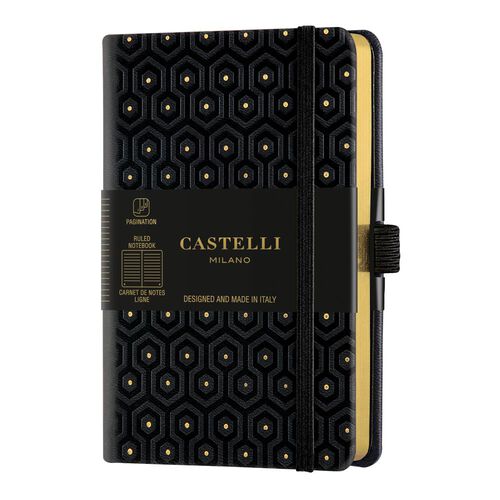 Castelli Copper and Gold Pocket Ruled Honey Gold Notebook
